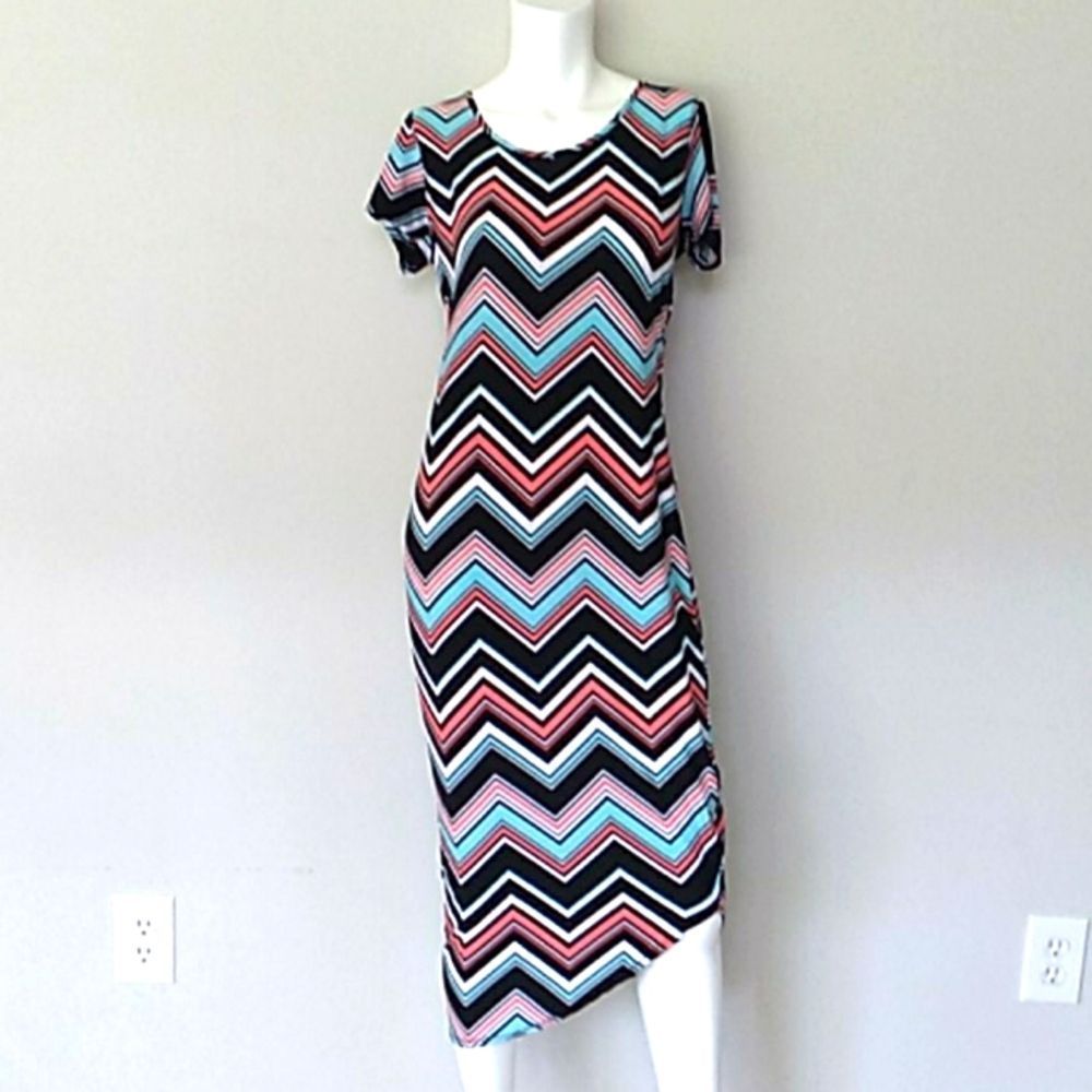 Bobbie Broooks Multicolor Chevron Print Dress.